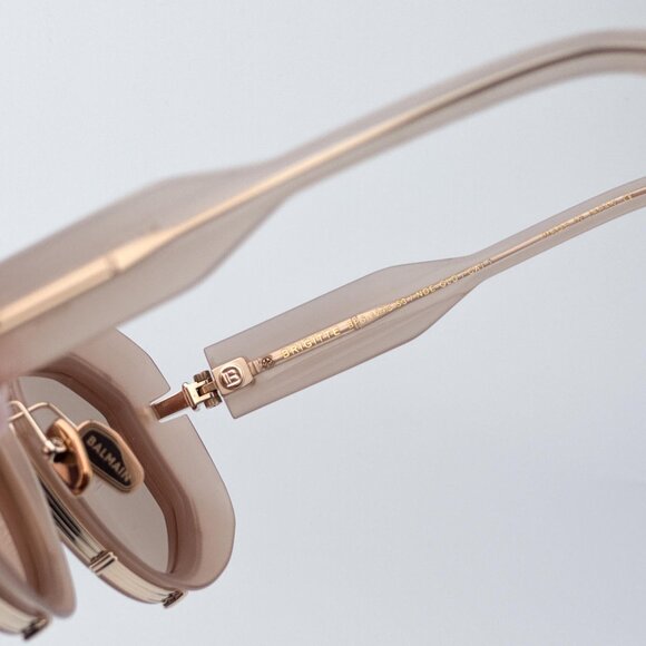 Balmain BRIGITTE BPS-129C-53 Women BRAND NEW Sunglasses Titanium Nude Gold Brown